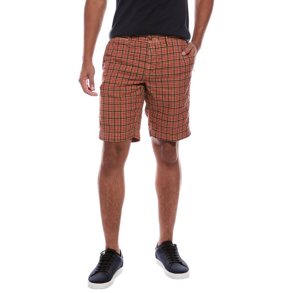 Slowear Mens Linen-Blend Short, Red